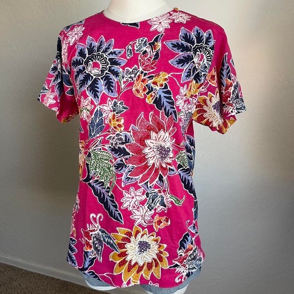 Vintage Ralph Lauren Floral Cotton T-Shirt Made in USA - Picture 3 of 5